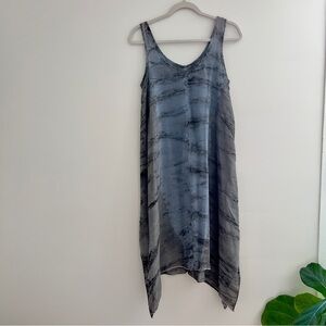 Hard Tail Forever gray/blue flowy midi dress (100% Cupro) Size XS- EUC